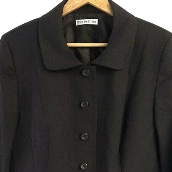 Pendleton Wool Jacket Blazer Brown Size 16 Lined 98% Virgin 5-Button Front READ - Picture 3 of 7